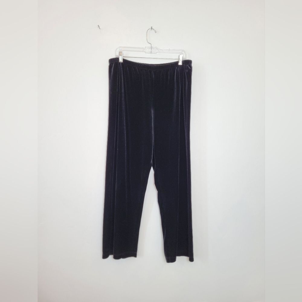 Vintage Chicos Design Velvet Pants High Waist Elastic Pull On Made in USA Size 3